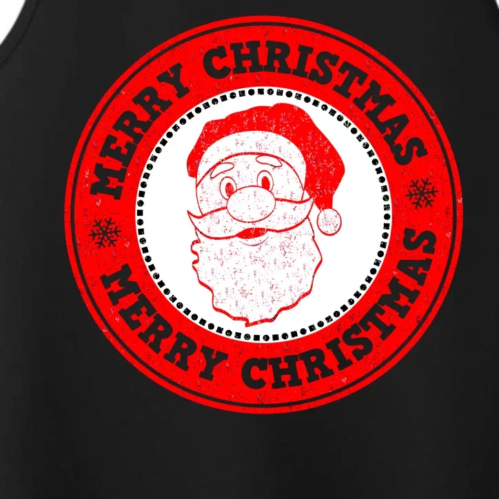 Merry Christmas Santa Claus Distressed Stamp of Approval Performance Tank