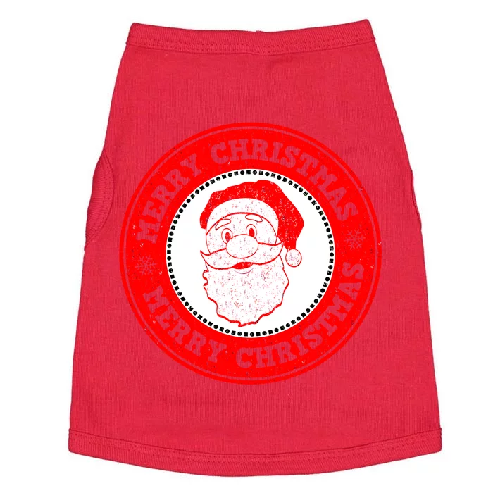 Merry Christmas Santa Claus Distressed Stamp of Approval Doggie Tank