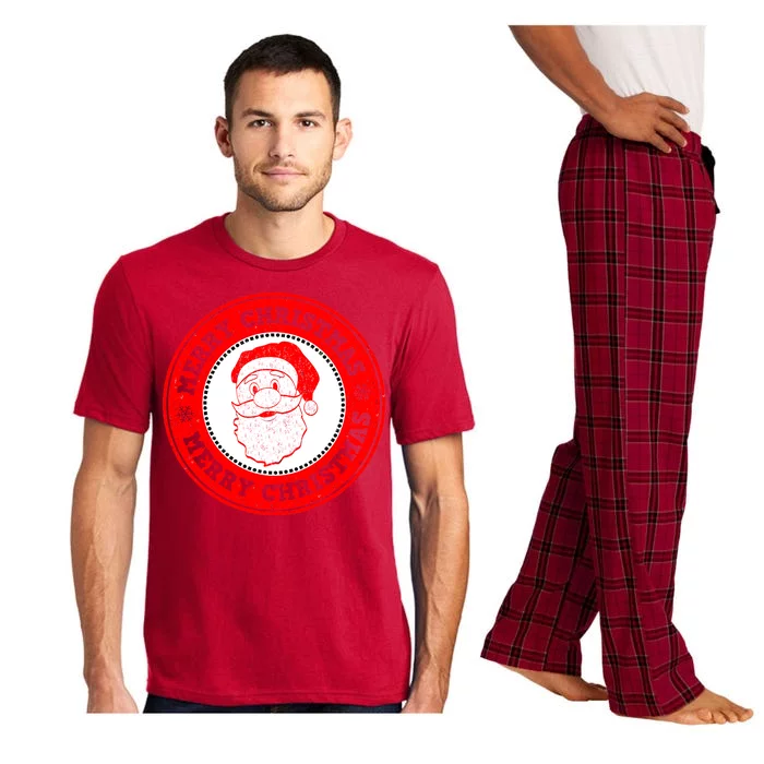 Merry Christmas Santa Claus Distressed Stamp of Approval Pajama Set