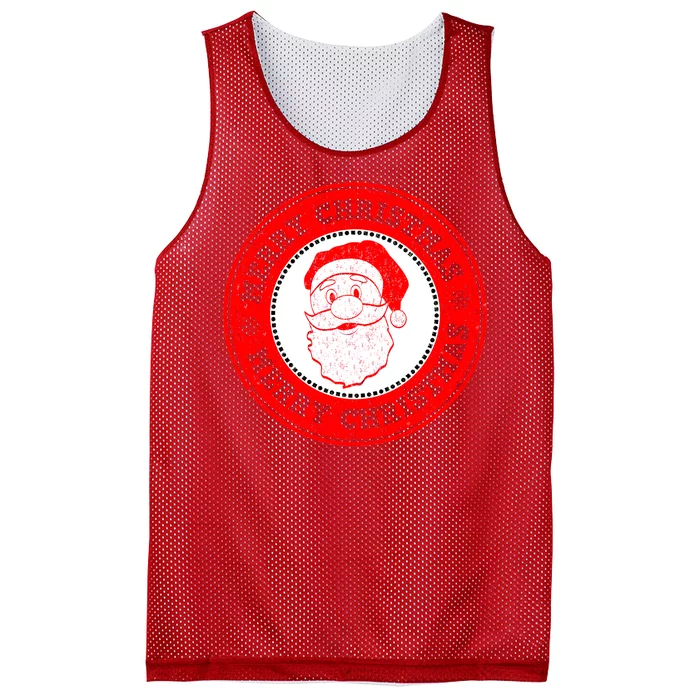 Merry Christmas Santa Claus Distressed Stamp of Approval Mesh Reversible Basketball Jersey Tank