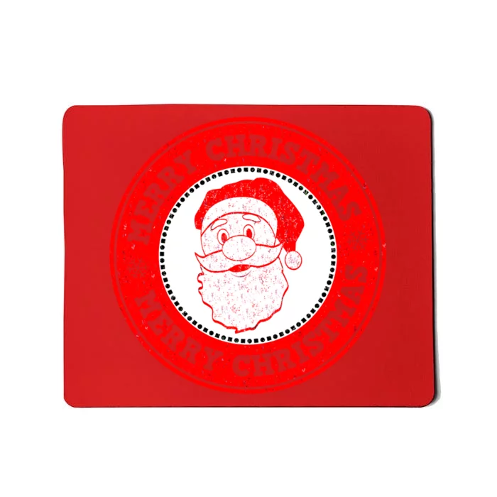 Merry Christmas Santa Claus Distressed Stamp of Approval Mousepad