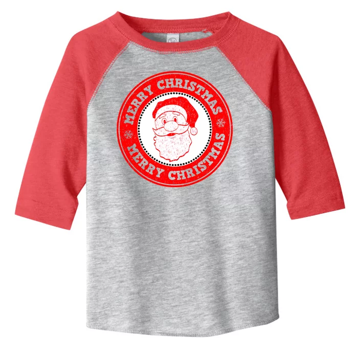 Merry Christmas Santa Claus Distressed Stamp of Approval Toddler Fine Jersey T-Shirt