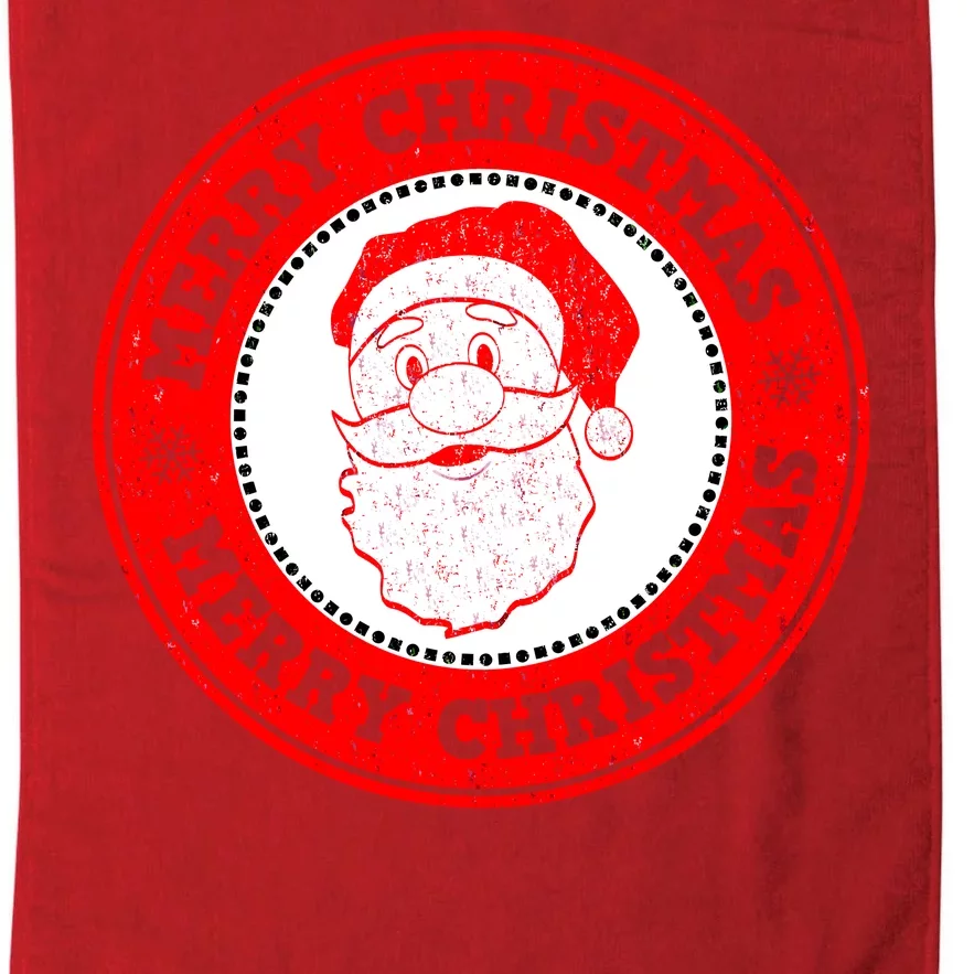 Merry Christmas Santa Claus Distressed Stamp of Approval Platinum Collection Golf Towel