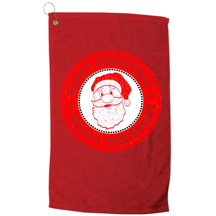 Merry Christmas Santa Claus Distressed Stamp of Approval Platinum Collection Golf Towel