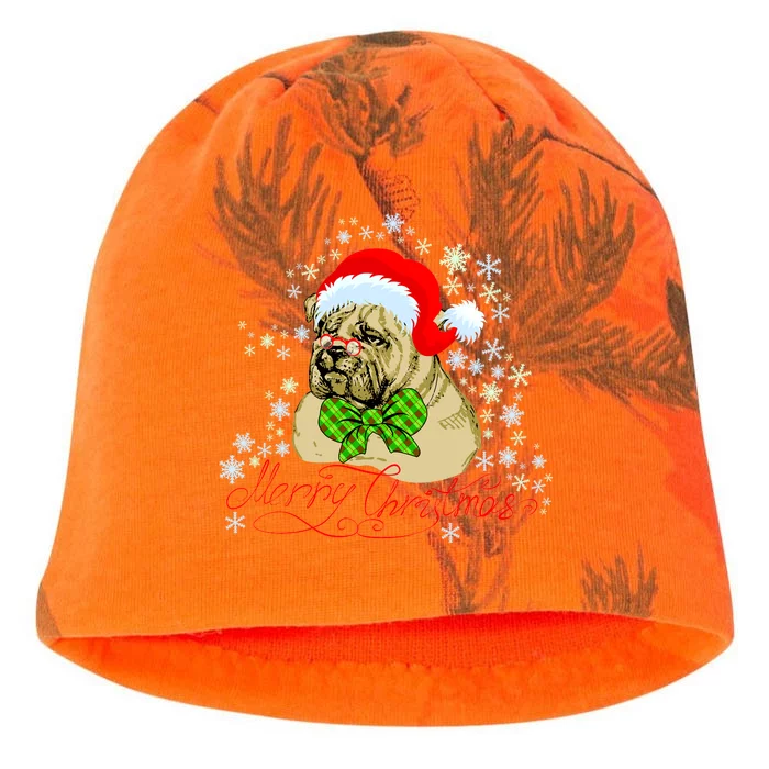 Merry Christmas Santa Pug Kati - Camo Knit Beanie