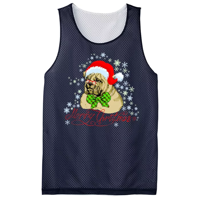 Merry Christmas Santa Pug Mesh Reversible Basketball Jersey Tank