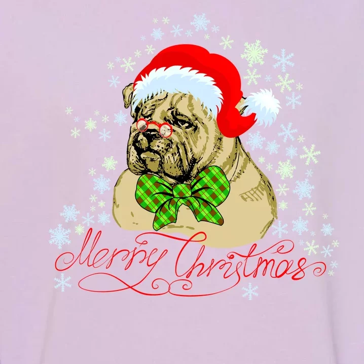 Merry Christmas Santa Pug Garment-Dyed Sweatshirt