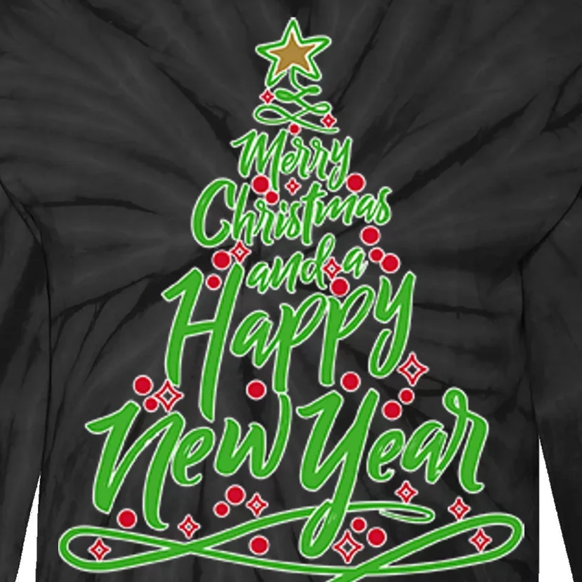 Merry Christmas Tree Tie-Dye Long Sleeve Shirt