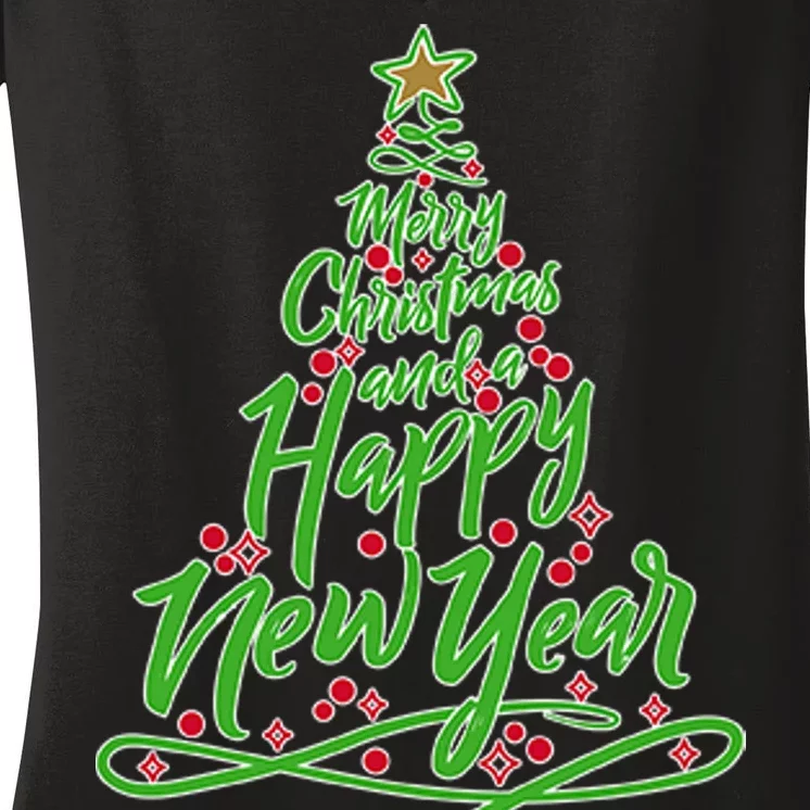 Merry Christmas Tree Women's V-Neck T-Shirt