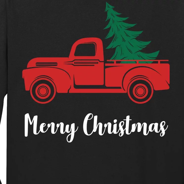 Merry Christmas Tree and Truck Long Sleeve Shirt