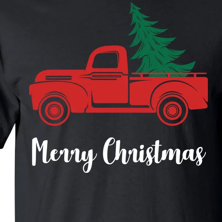 Merry Christmas Tree and Truck Tall T-Shirt