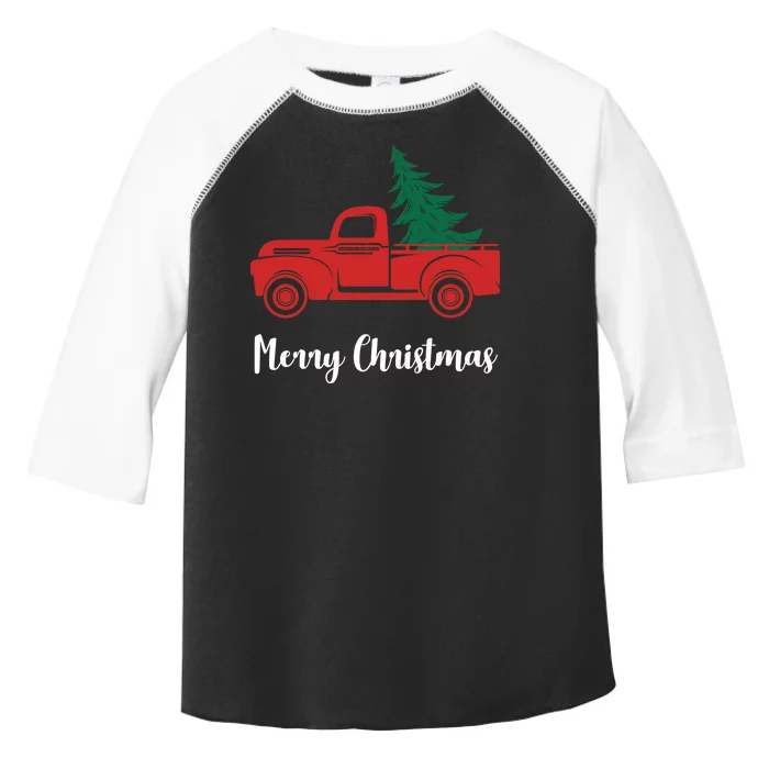 Merry Christmas Tree and Truck Toddler Fine Jersey T-Shirt