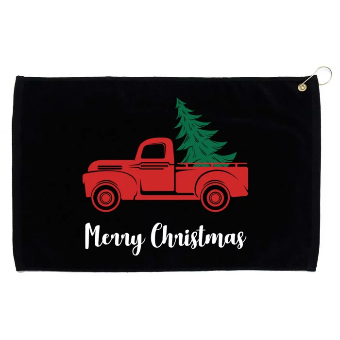 Merry Christmas Tree and Truck Grommeted Golf Towel