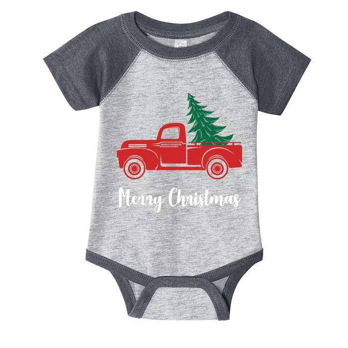 Merry Christmas Tree and Truck Infant Baby Jersey Bodysuit