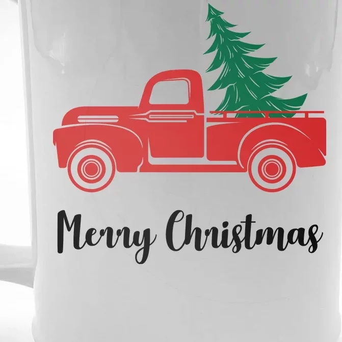 Merry Christmas Tree and Truck Front & Back Beer Stein