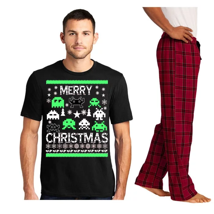 Merry Christmas Ugly Alien Sweater Pajama Set