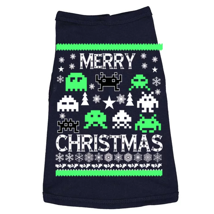 Merry Christmas Ugly Alien Sweater Doggie Tank