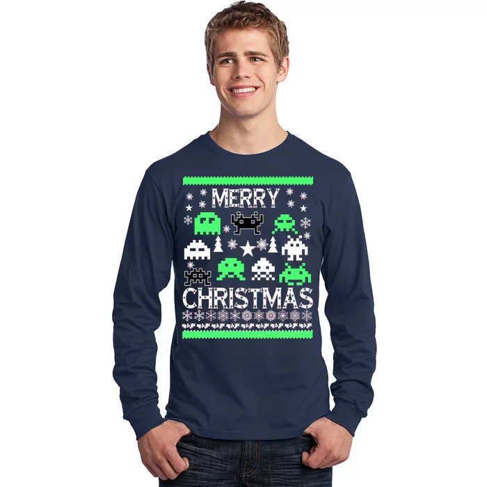 Merry Christmas Ugly Alien Sweater Long Sleeve Shirt