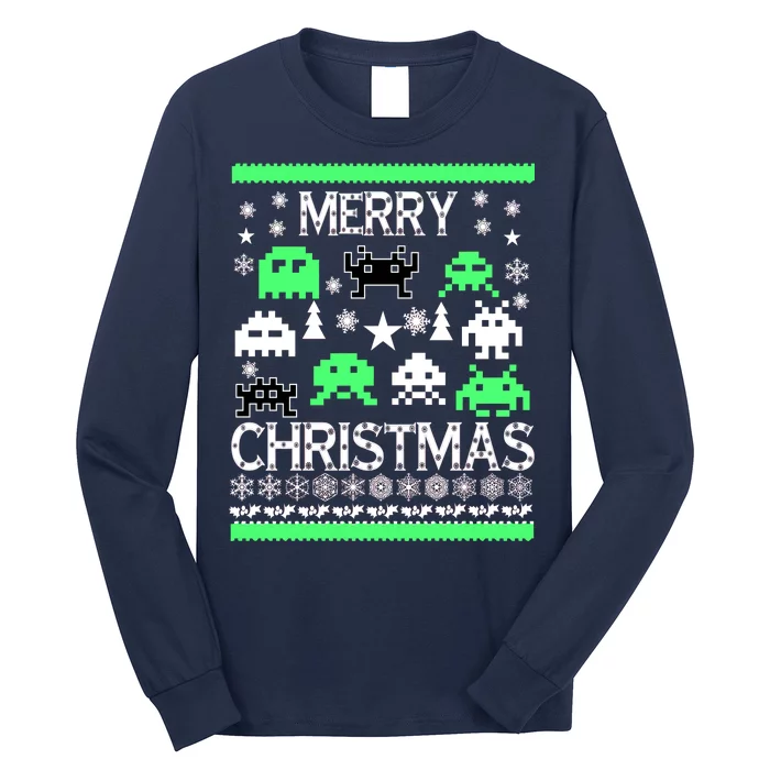 Merry Christmas Ugly Alien Sweater Long Sleeve Shirt