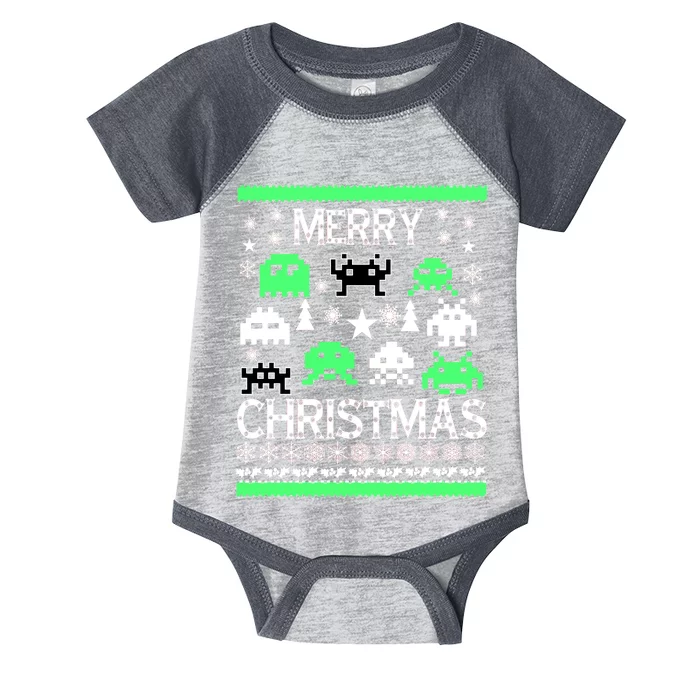 Merry Christmas Ugly Alien Sweater Infant Baby Jersey Bodysuit