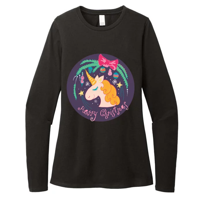 Merry Christmas Unicorn Womens CVC Long Sleeve Shirt