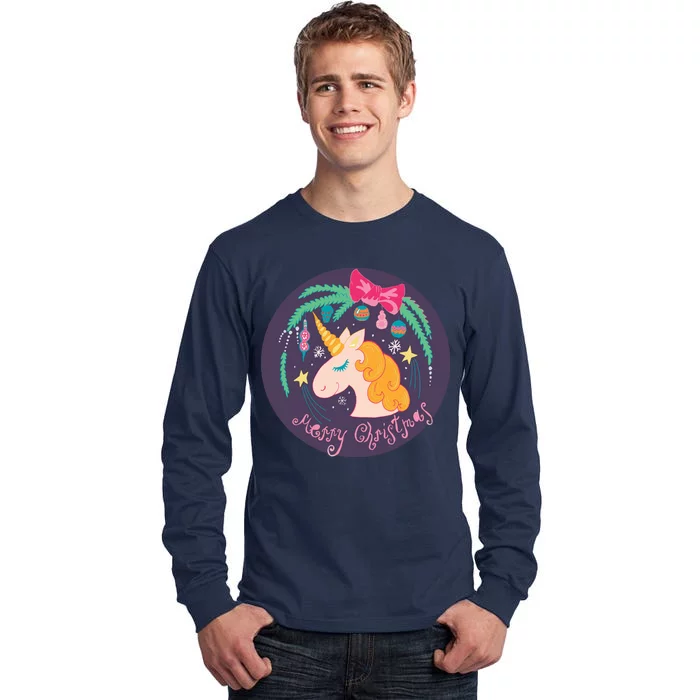 Merry Christmas Unicorn Tall Long Sleeve T-Shirt