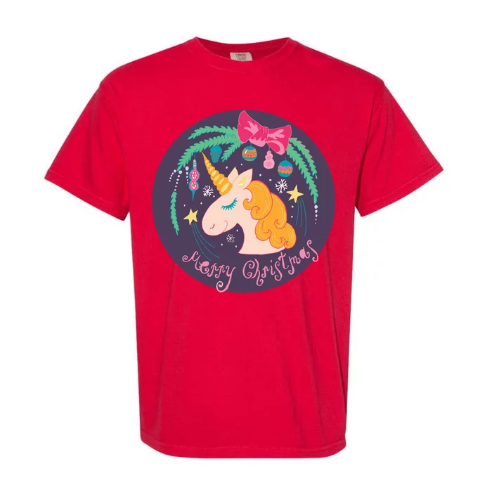 Merry Christmas Unicorn Garment-Dyed Heavyweight T-Shirt