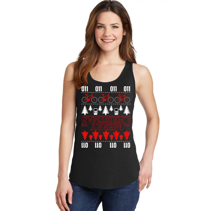 Merry Christmas Upside Down Ugly Sweater Ladies Essential Tank