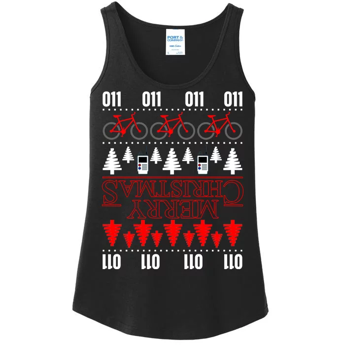 Merry Christmas Upside Down Ugly Sweater Ladies Essential Tank