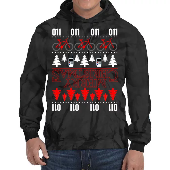 Merry Christmas Upside Down Ugly Sweater Tie Dye Hoodie