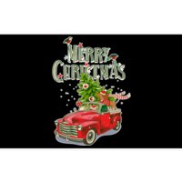 Merry Christmas Vintage Pickup Truck Tree Dachshund  Bumper Sticker