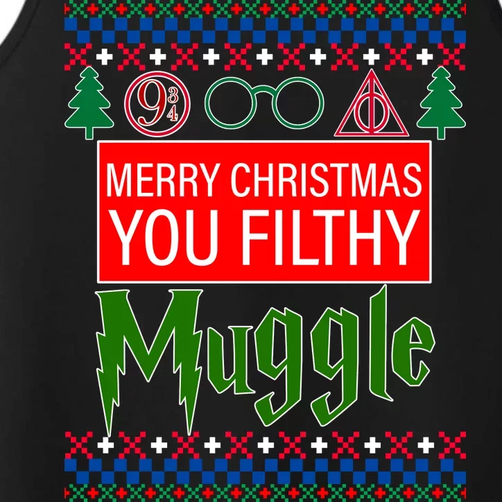 Merry Christmas Ya Filthy Muggle Ugly Sweater Performance Tank