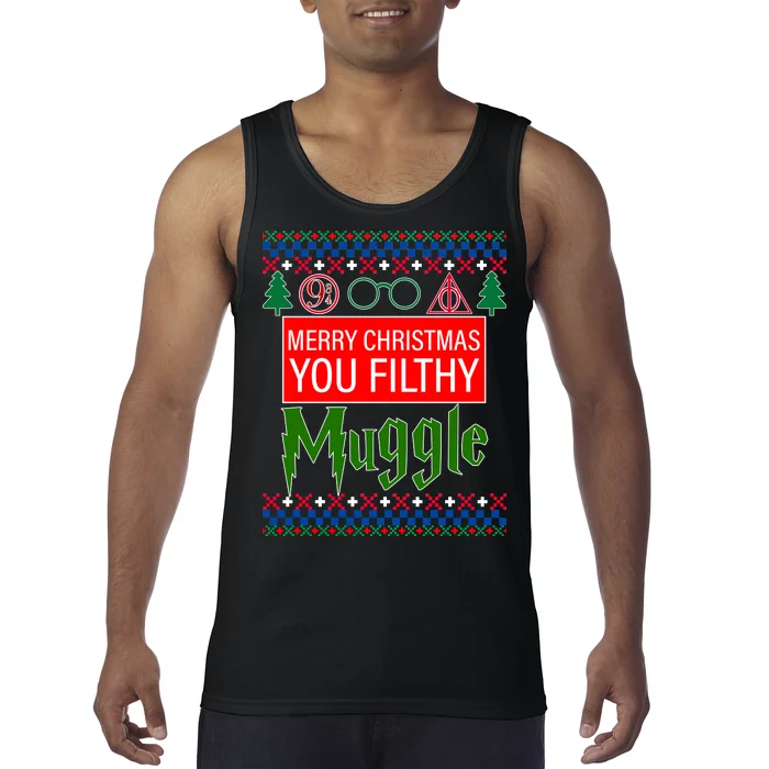 Merry Christmas Ya Filthy Muggle Ugly Sweater Tank Top