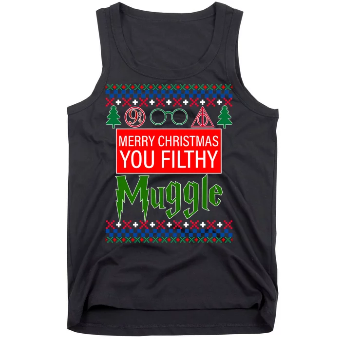 Merry Christmas Ya Filthy Muggle Ugly Sweater Tank Top