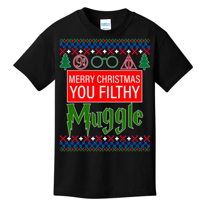 Merry Christmas Ya Filthy Muggle Ugly Sweater Kids T-Shirt