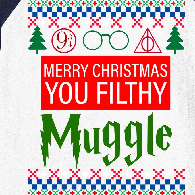 Merry Christmas Ya Filthy Muggle Ugly Sweater Baseball Sleeve Shirt