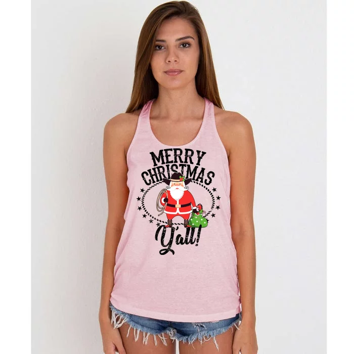 Merry Christmas Y'all! Women's Knotted Racerback Tank