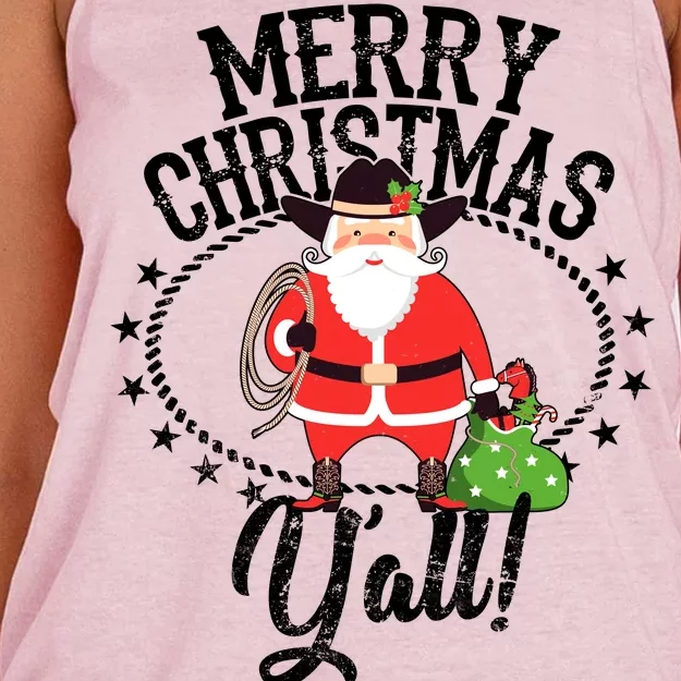 Merry Christmas Y'all! Women's Knotted Racerback Tank