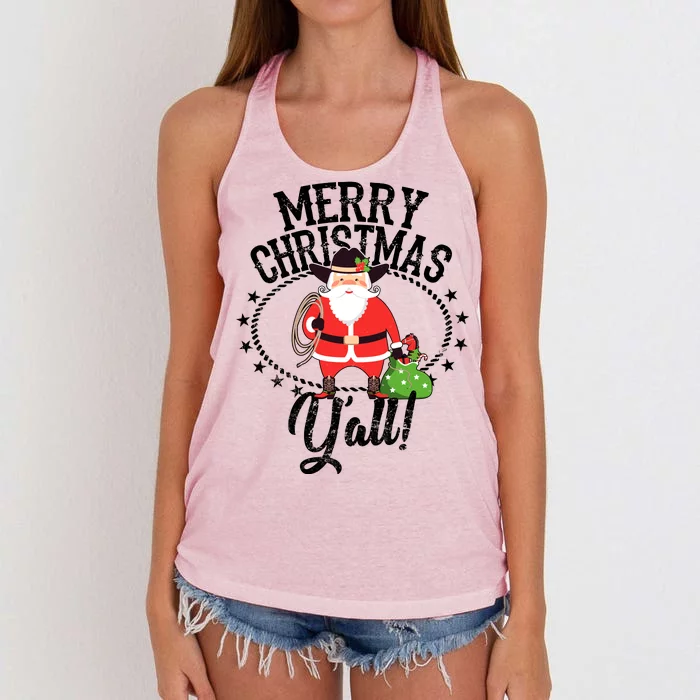 Merry Christmas Y'all! Women's Knotted Racerback Tank