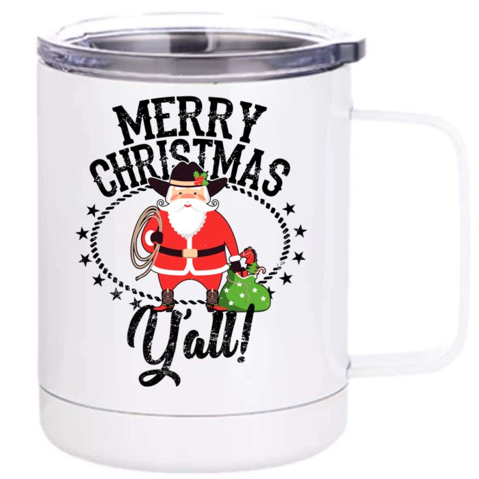 Merry Christmas Y'all! Front & Back 12oz Stainless Steel Tumbler Cup