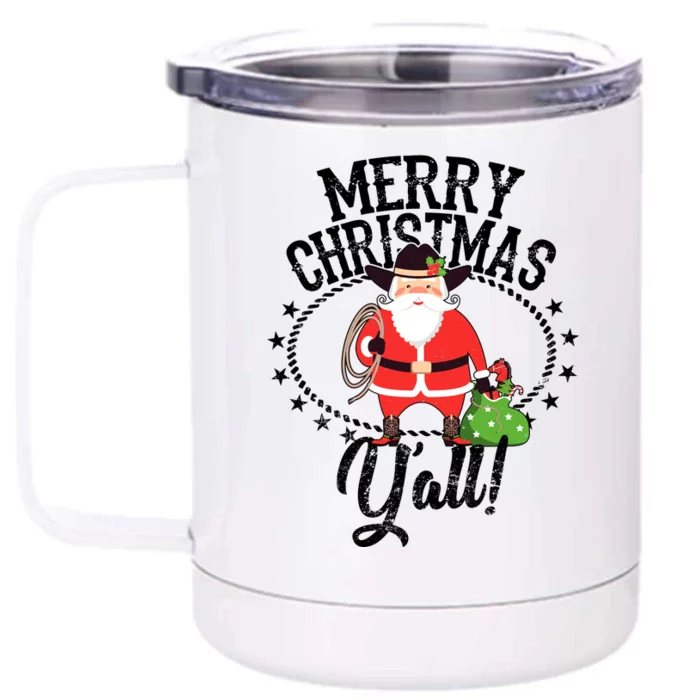 Merry Christmas Y'all! Front & Back 12oz Stainless Steel Tumbler Cup