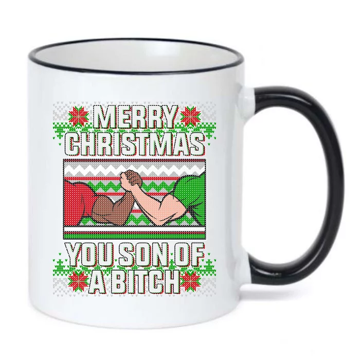 Merry Christmas You Son Of A Btch Ugly Sweater Black Color Changing Mug