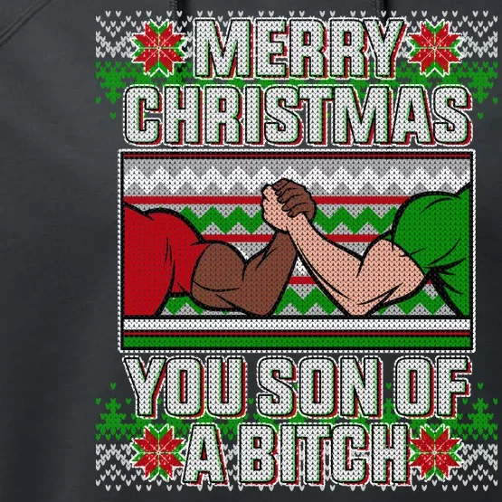 Merry Christmas You Son Of A Btch Ugly Sweater Performance Fleece Hoodie