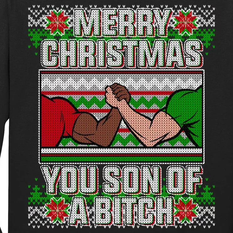 Merry Christmas You Son Of A Btch Ugly Sweater Tall Long Sleeve T-Shirt