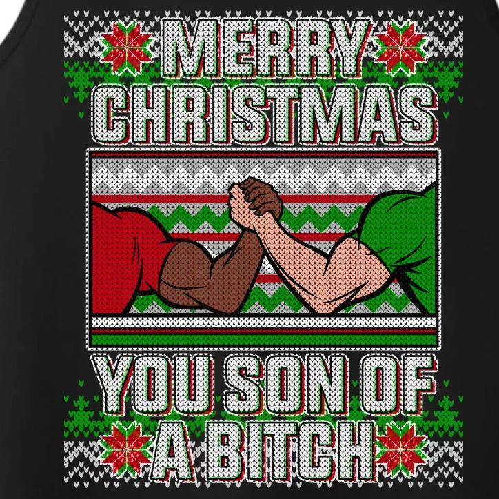 Merry Christmas You Son Of A Btch Ugly Sweater Performance Tank