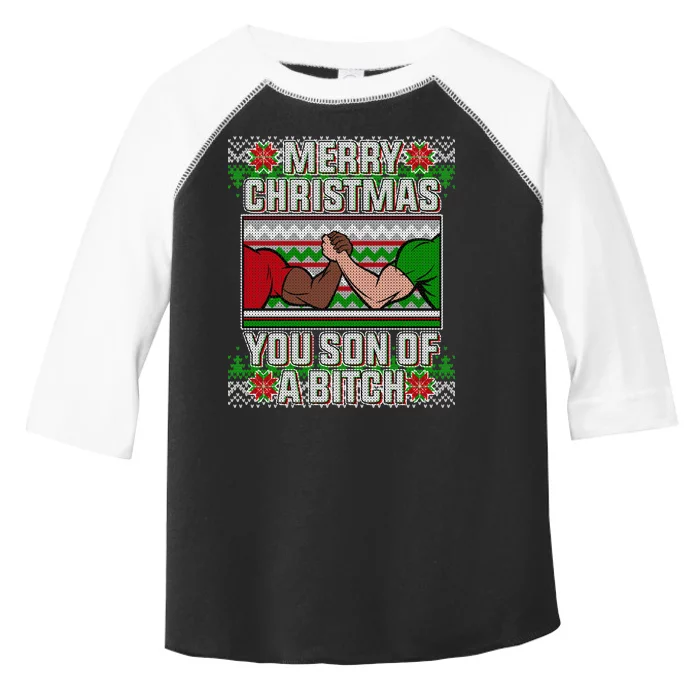 Merry Christmas You Son Of A Btch Ugly Sweater Toddler Fine Jersey T-Shirt