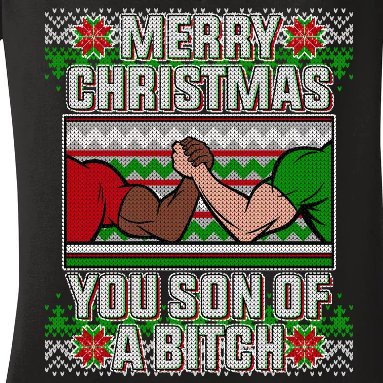 Merry Christmas You Son Of A Btch Ugly Sweater Women's V-Neck T-Shirt