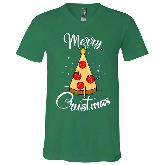 Merry Chrustmas Funny Christmas Pizza V-Neck T-Shirt