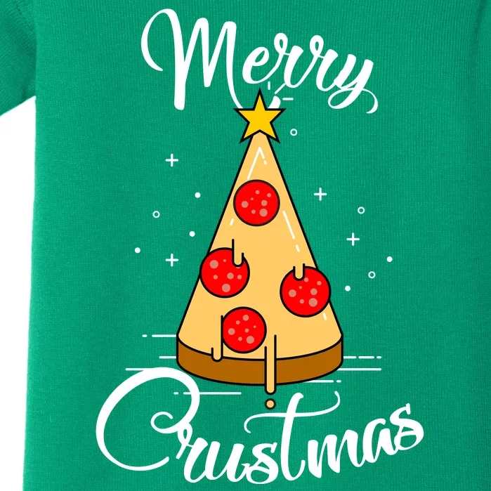 Merry Chrustmas Funny Christmas Pizza Baby Bodysuit