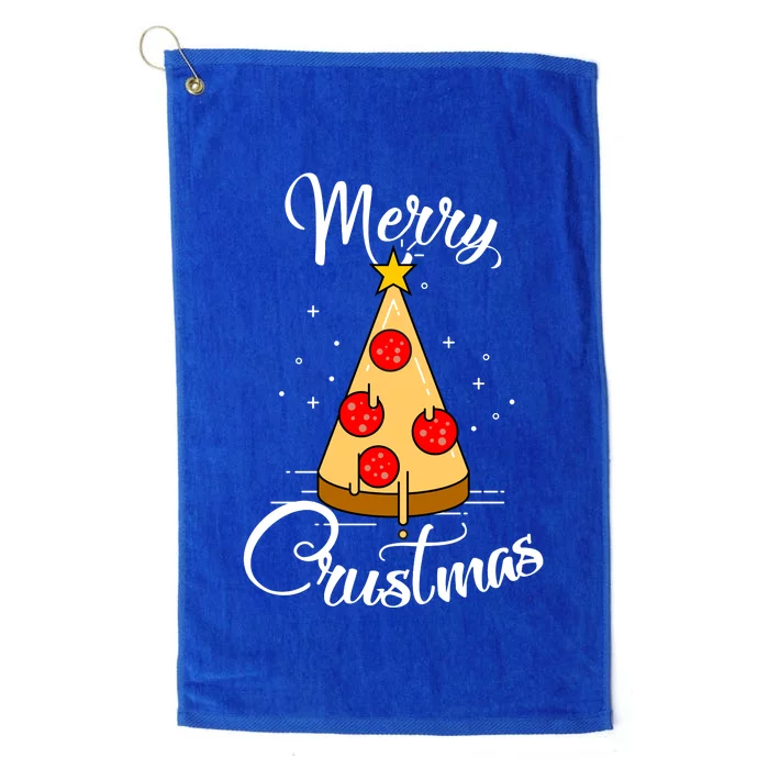 Merry Chrustmas Funny Christmas Pizza Platinum Collection Golf Towel